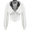 imageCIDER Zip Up Hoodie Women Cropped Sweatshirts Lace Halter Long Sleeve Corset Hoodie Trendy Jackets Y2K OutfitsWhite