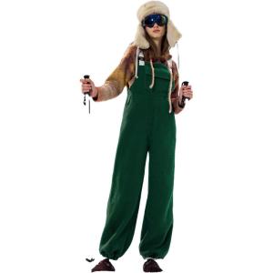 CIDER Women’s Fleece Warm Overalls Jogger with Pockets Winter Outfits Sherpa Lined Loose Casual Jumpsuits(Green)