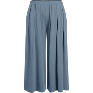 CIDER Women’s Plus Size Fashion Wide Leg Pants Palazzo Flowy Elastic Waist Pants with Pockets(Blue)