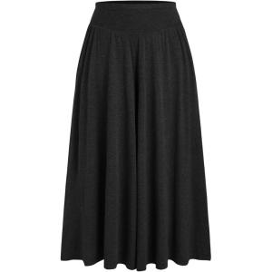 CIDER Women’s Plus Size Wide Leg Pants Palazzo Flowy Loose Fit Casual Lounge Pants with Pockets(Black)