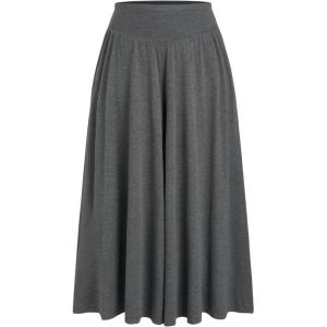CIDER Women’s Plus Size Wide Leg Pants Palazzo Flowy Loose Fit Casual Lounge Pants with Pockets(Grey)