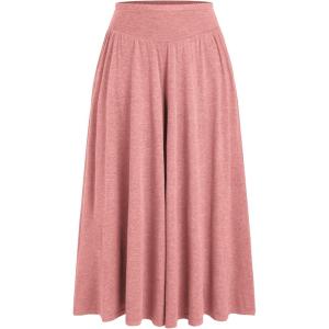 CIDER Women’s Plus Size Wide Leg Pants Palazzo Flowy Loose Fit Casual Lounge Pants with Pockets(Pink)