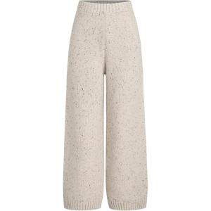 CIDER Lounge Pants Women Wide Leg Mid Waist Ribbed Knit Pants Casual Solid Warm Wool-Blend Sweatpants Fall Winter(Neutral)