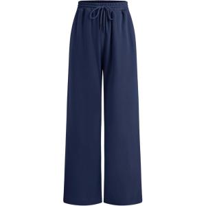 CIDER Women’s Wide Leg Sweatpants Baggy Drawstring High Waisted Joggers Lounge Sweat Pants with Pockets 2025 Fall(Dark Navy)