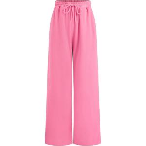 CIDER Women’s Wide Leg Sweatpants Baggy Drawstring High Waisted Joggers Lounge Sweat Pants with Pockets 2025 Fall(Pink)
