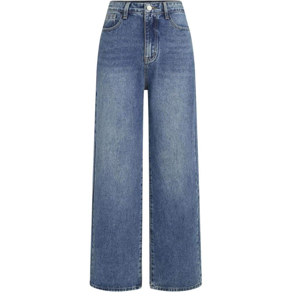 imageCIDER Wide Leg Jeans for Women High Waisted Denim Pants Boyfriend Jeans Trendy Casual Summer BottomDenim