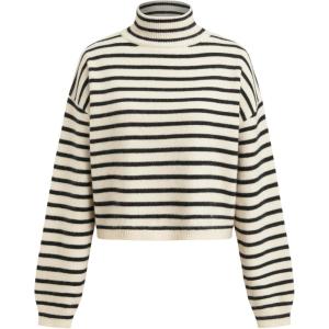CIDER Cropped Sweaters for Women Turtleneck Sweater Long Sleeve Ribbed Knit Lantern Sleeve Pullover Fall Outfits(Multicolor)