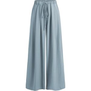 CIDER Palazzo Pants for Women Wide Leg Drawsting Elastic High Waisted Comfy Casual Flowy Pants with Pockets(Blue)