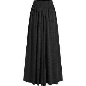 CIDER Women’s Palazzo Wide Leg Lounge Pants Casual Loose Fit Comfy Boho Ruffle Pants(Black)