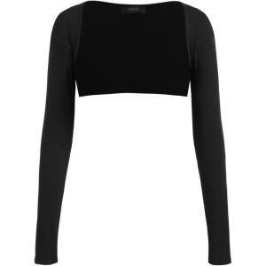 CIDER Women’s Shrugs Bolero Long Sleeve Open Front Workout Crop Tops Cardigans(Black)