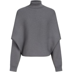 CIDER Women’s Turtleneck Long Sleeve Oversized Trendy Pullover Sweater Jumper Fall Tops(Grey)