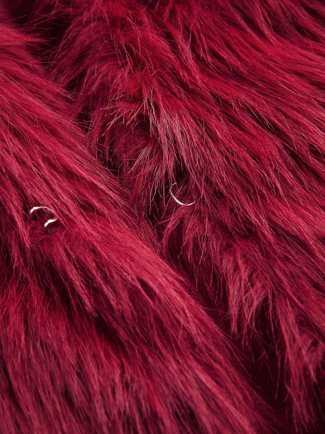 imageCIDER Faux Fur Collar Solid JacketWine