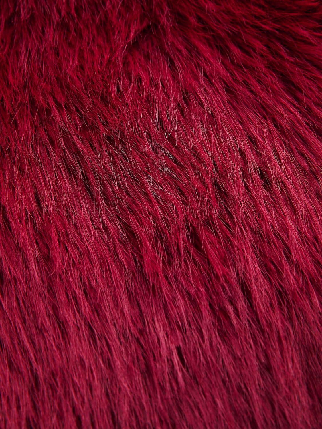 imageCIDER Faux Fur Collar Solid JacketWine