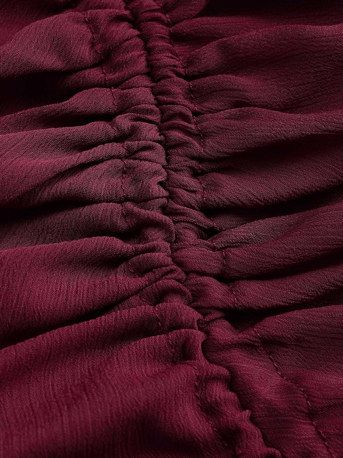 imageCIDER Ruffle Sheer High Waist Maxi SkirtCarmine