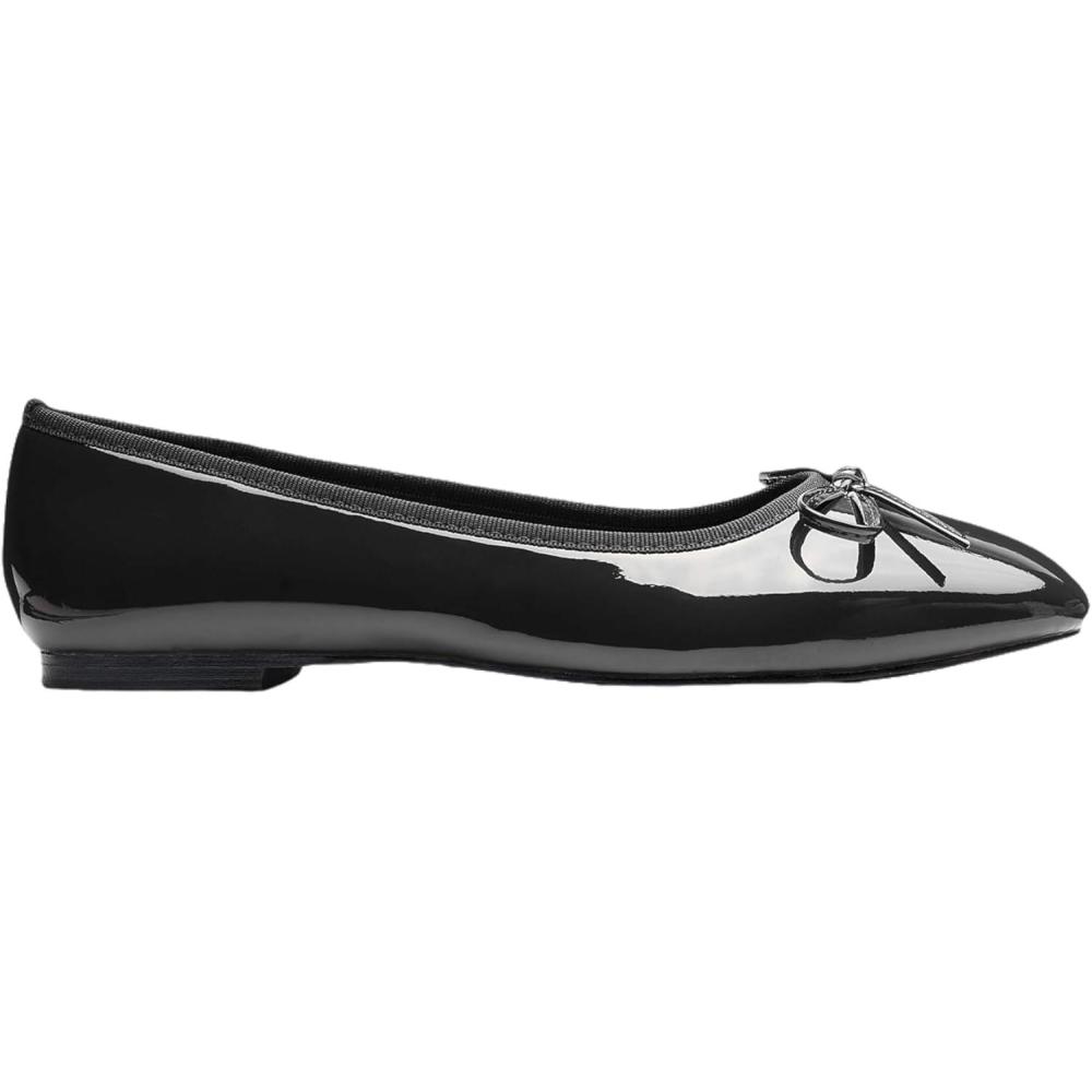 imageCIDER Bow Decor Square Toe Ballet Mary Jane FlatsBlack