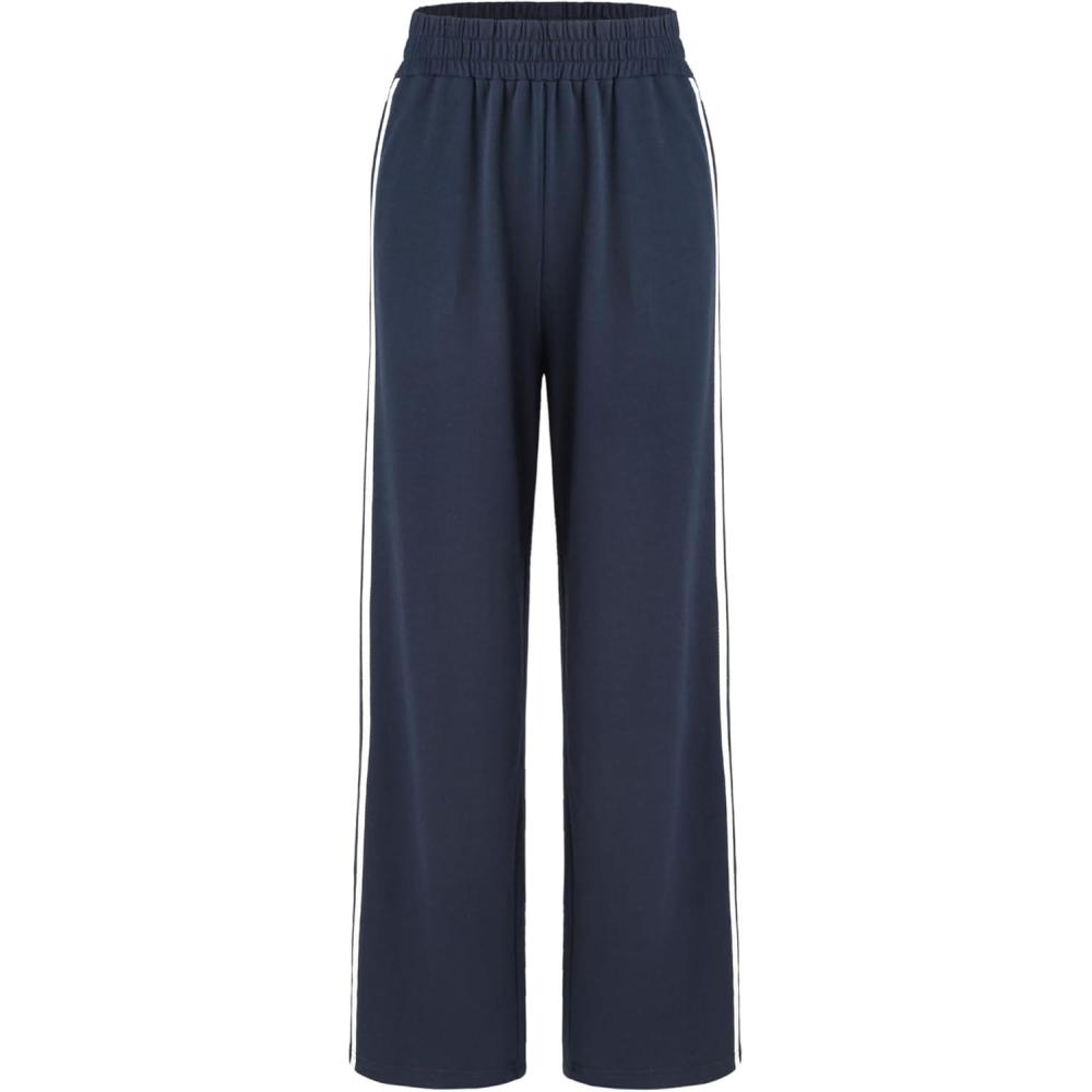 imageCIDER Elastic Waist Contrasting Trim SweatpantsBlue