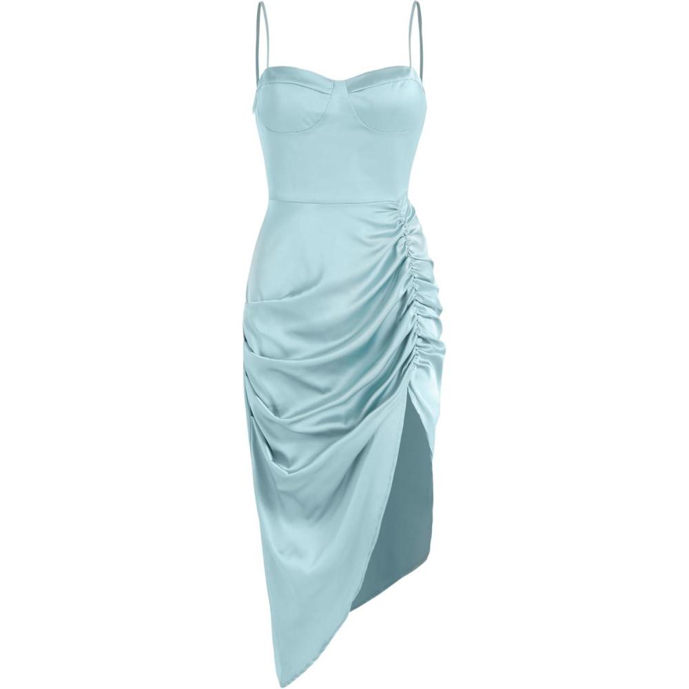 imageCIDER Illusion Ruched Midi DressSky Blue