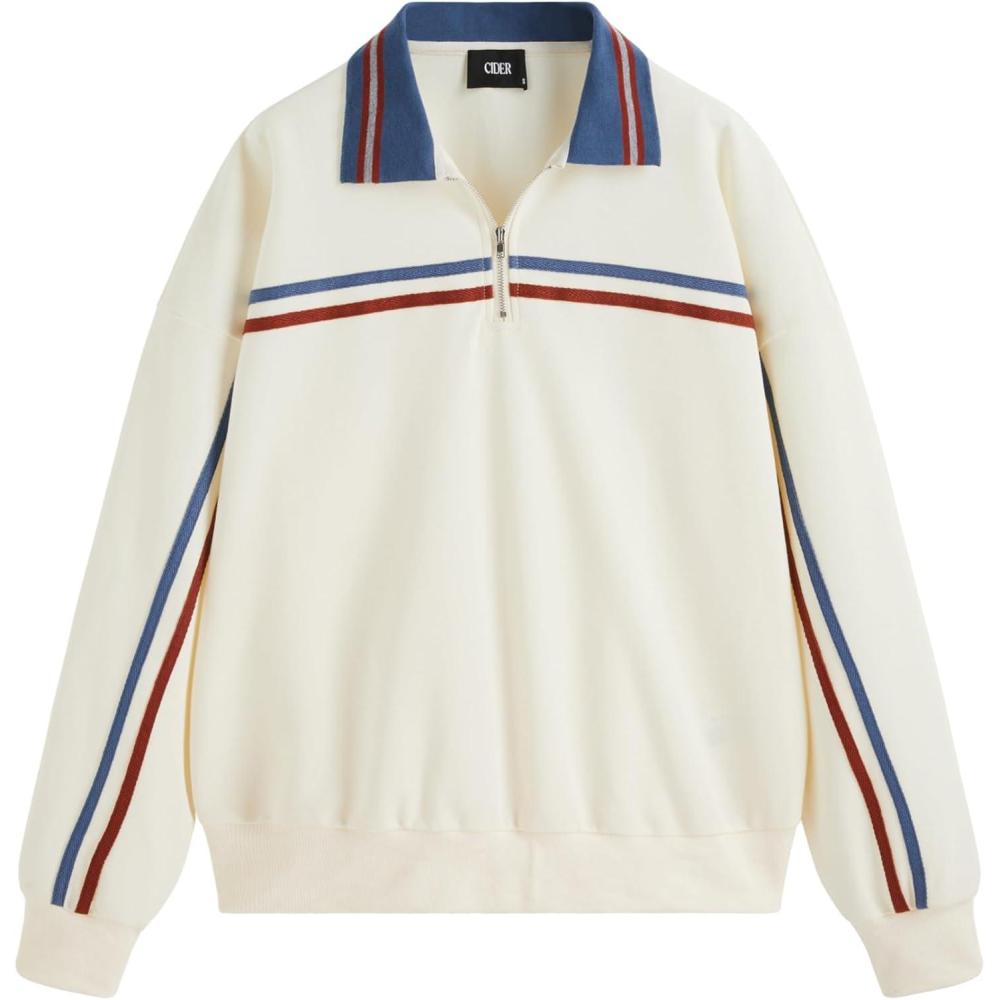 imageCIDER Long Sleeve Polo Sweatshirt for Women Hoodies Comfortable Fit CasualBeige