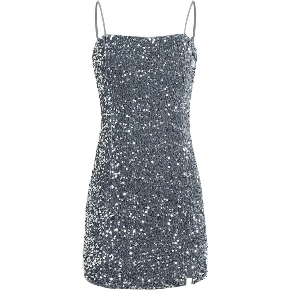 imageCIDER Sequin Cami Split Short DressSilver