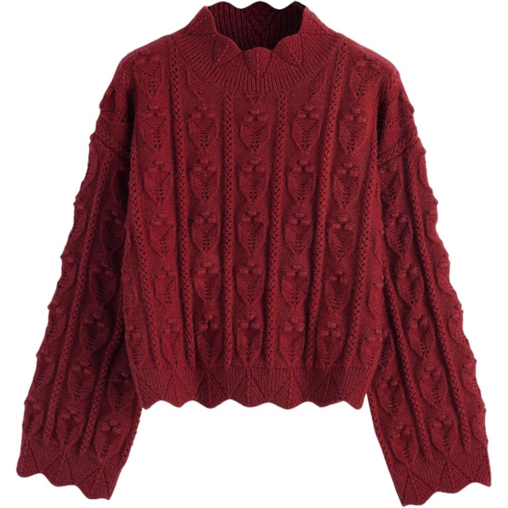 imageCIDER Tractor Textured High Neck SweaterRed