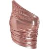 imageCIDER Metallic Asymmetrical Neck Ruched Tank TopPink