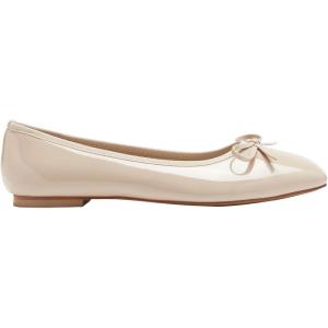 CIDER Bow Decor Square Toe Ballet Mary Jane Flats(Beige)