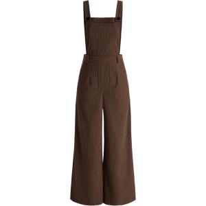 CIDER Corduroy Overalls for Women Wide Leg Jumpsuits Adjustable Straps One Piece Jumpsuit Dressy Trendy 2025(Brown)