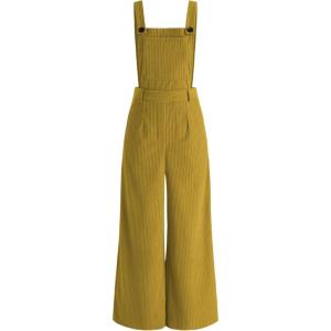 CIDER Corduroy Overalls for Women Wide Leg Jumpsuits Adjustable Straps One Piece Jumpsuit Dressy Trendy 2025(Ginger)