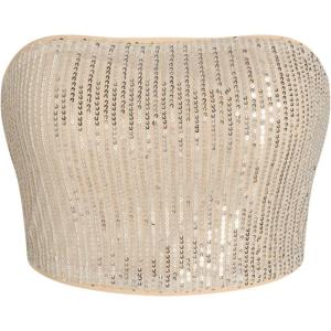 CIDER Sequins Crop Tube Top(Champagne)