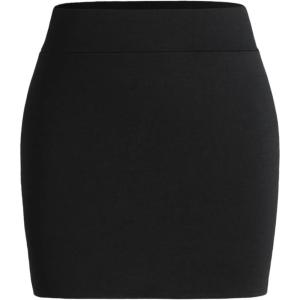 CIDER Solid Slit Mini Skirt(Black)