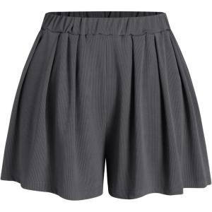 CIDER Women Shorts Elastic Waist Wide Leg Flowy Baggy Boxer Shorts Summer Vacation Boho Casual Outfits 2025(Grey)