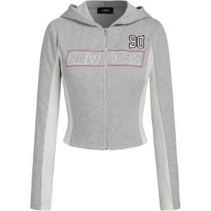 CIDER Women’s New York 90 Zipper Hoodie(Grey)