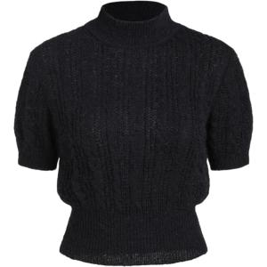 CIDER Wool-Blend Texture High Neck Sweater(Black)