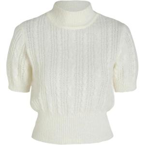 CIDER Wool-Blend Texture High Neck Sweater(White)