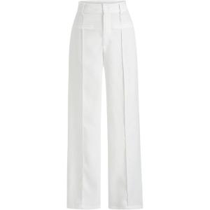 CIDER Work Pants Women Dress Pants High Waist Straight Leg Trousers Business Casual Slacks Office Pants(White)