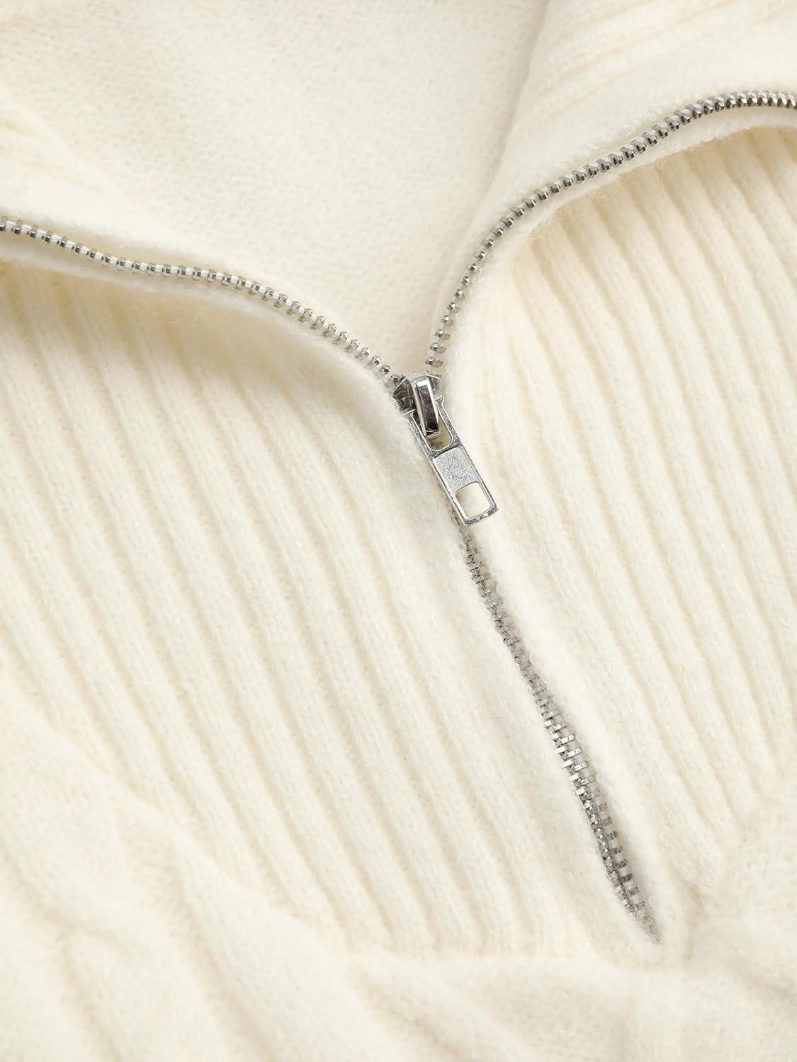 imageCIDER Weave Knit Zipped SweatshirtIvory
