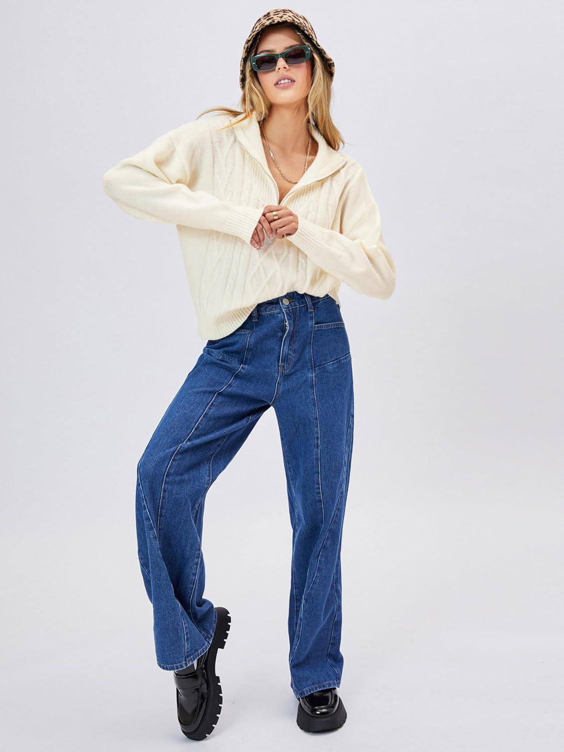 imageCIDER Weave Knit Zipped SweatshirtIvory