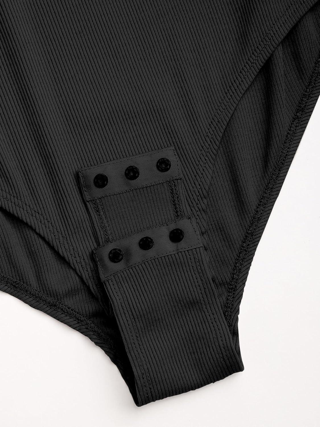 imageCIDER Womens Uneckline Solid BodysuitBlack