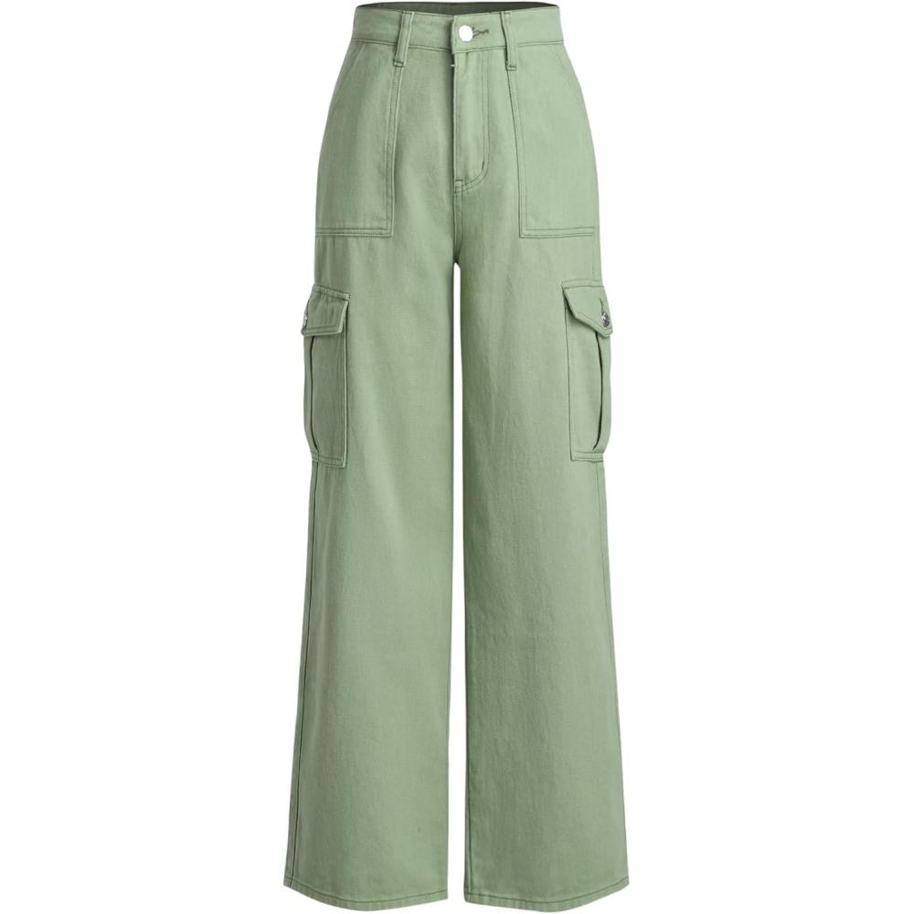 imageCIDER Alessia Solid Cargo JeansGreen