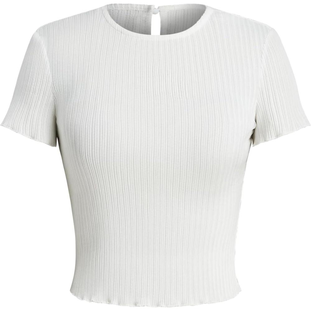 imageCIDER Round Neck Solid Short Sleeve TeeWhite