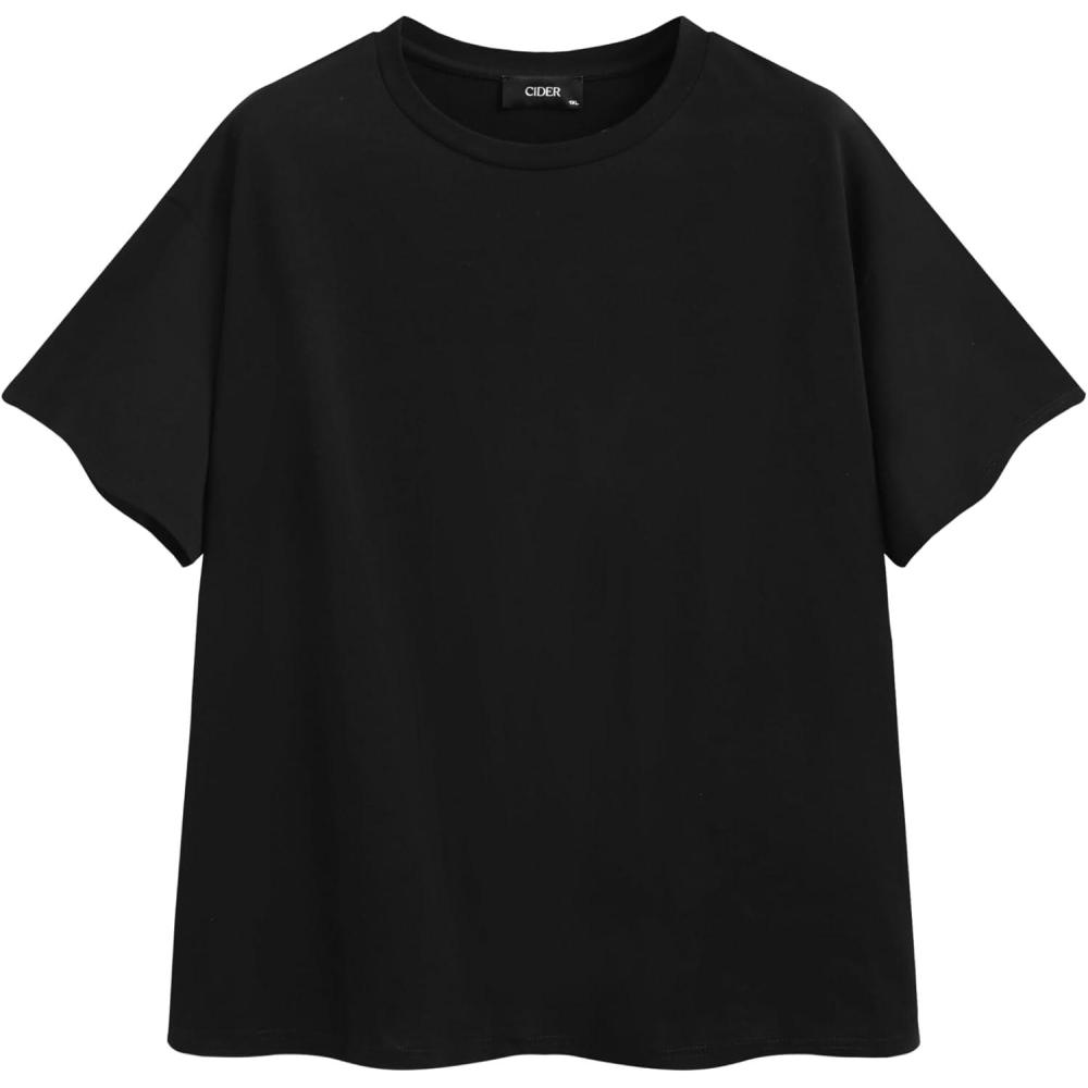 imageCIDER Solid Oversized Tee Curve ampamp PlusBlack