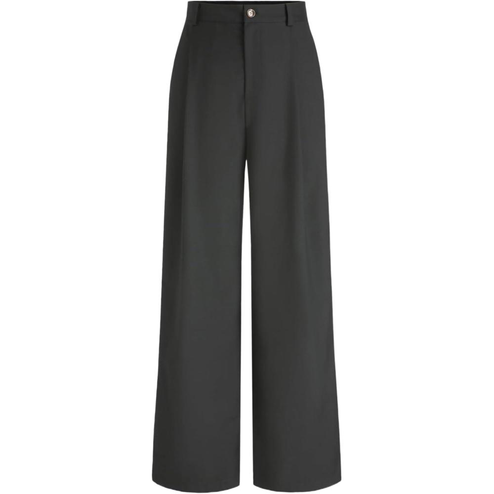 imageCIDER Solid Straight Leg TrousersBlack