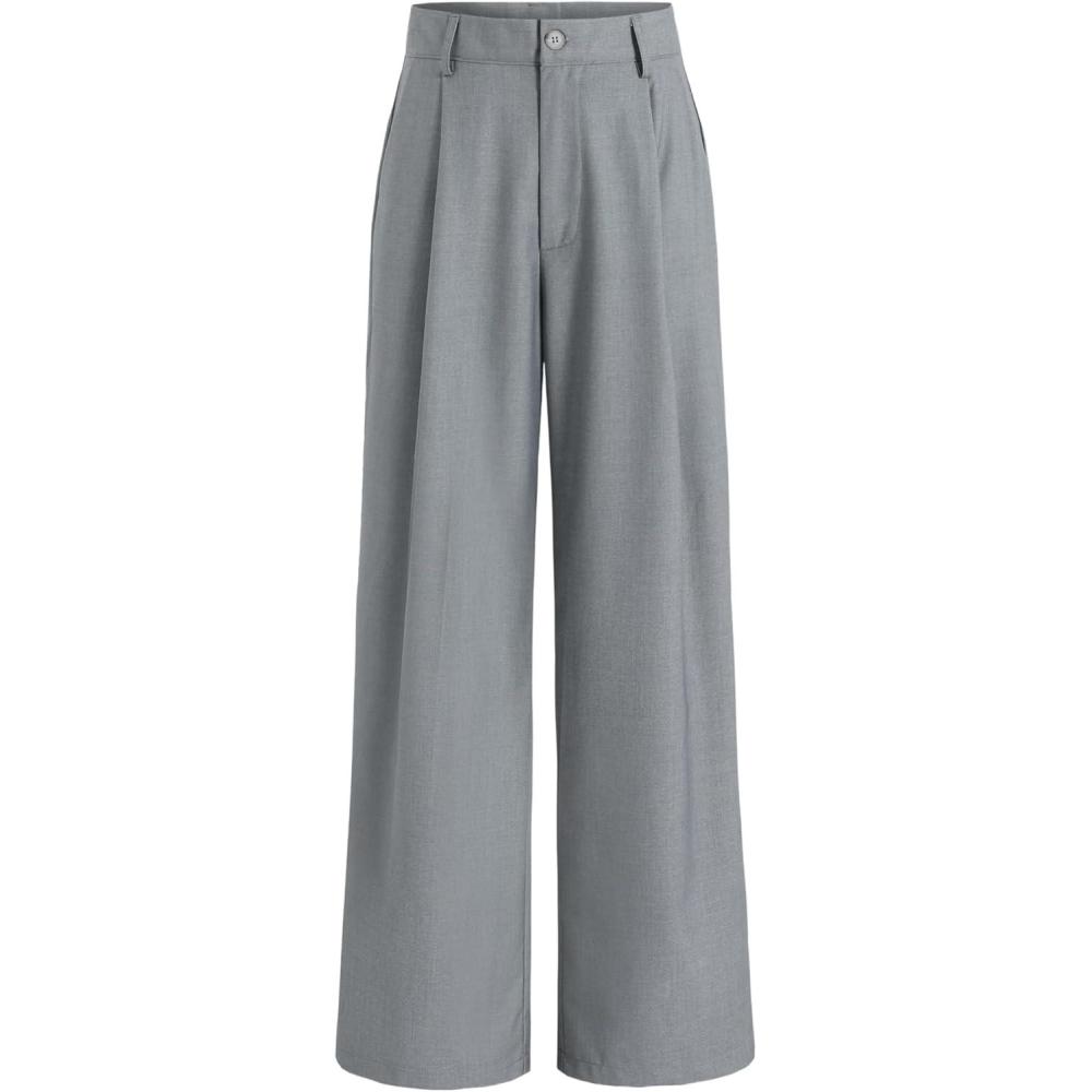 imageCIDER Solid Straight Leg TrousersLight Grey