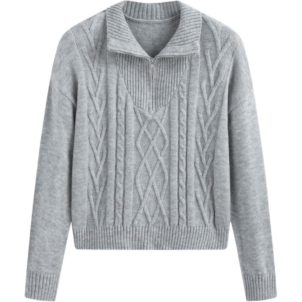 imageCIDER Weave Knit Zipped SweatshirtGrey