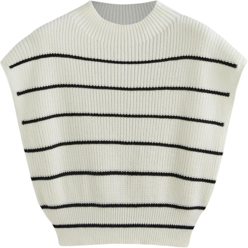 imageCIDER Womens Casual Sleeveless Knit Vest Sweater Pullover Stylish and Comfortable Plus SizeCream