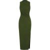imageCIDER Jersey High Neck Sleeveless Solid Split Maxi DressGreen