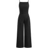 imageCIDER Jumpsuits for Womens Cottonblend Square Neck Solid Shirred Jumpsuit Womens OverallsBlack