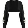 imageCIDER Womens Bow Sweater Cardigan Cable Knit Cute Long Sleeve Cop Bolero ShrugBlack