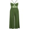 imageCIDER Womens Solid Lace Corset Chain Cross Wide Leg Jumpsuit Plus SizeOlive Green