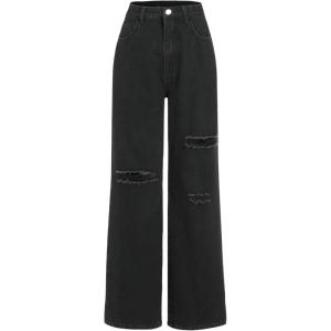 CIDER Denim Basic Ripped Jeans(Black)
